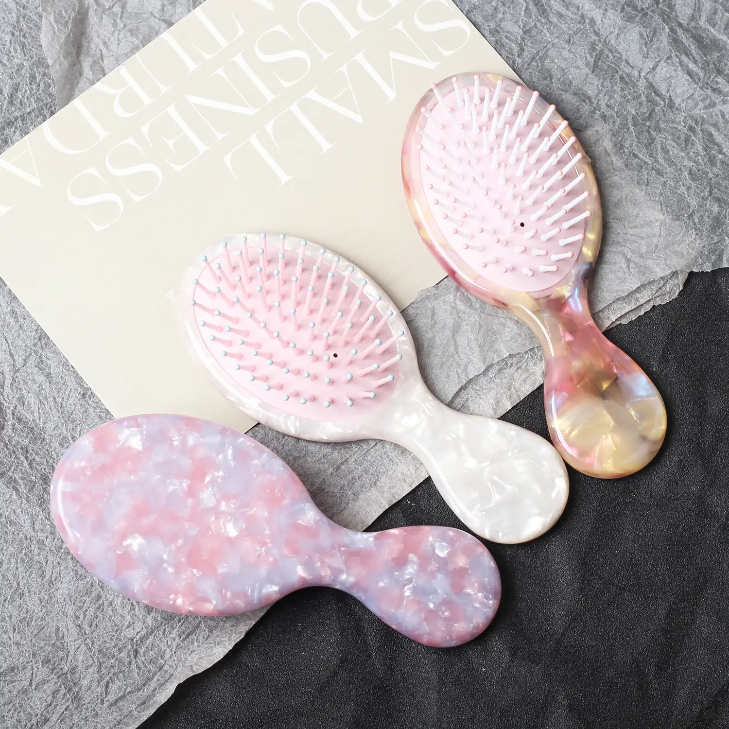 New Acetate Hair Comb Cute Handle Massage Balloon Combs - Image 10