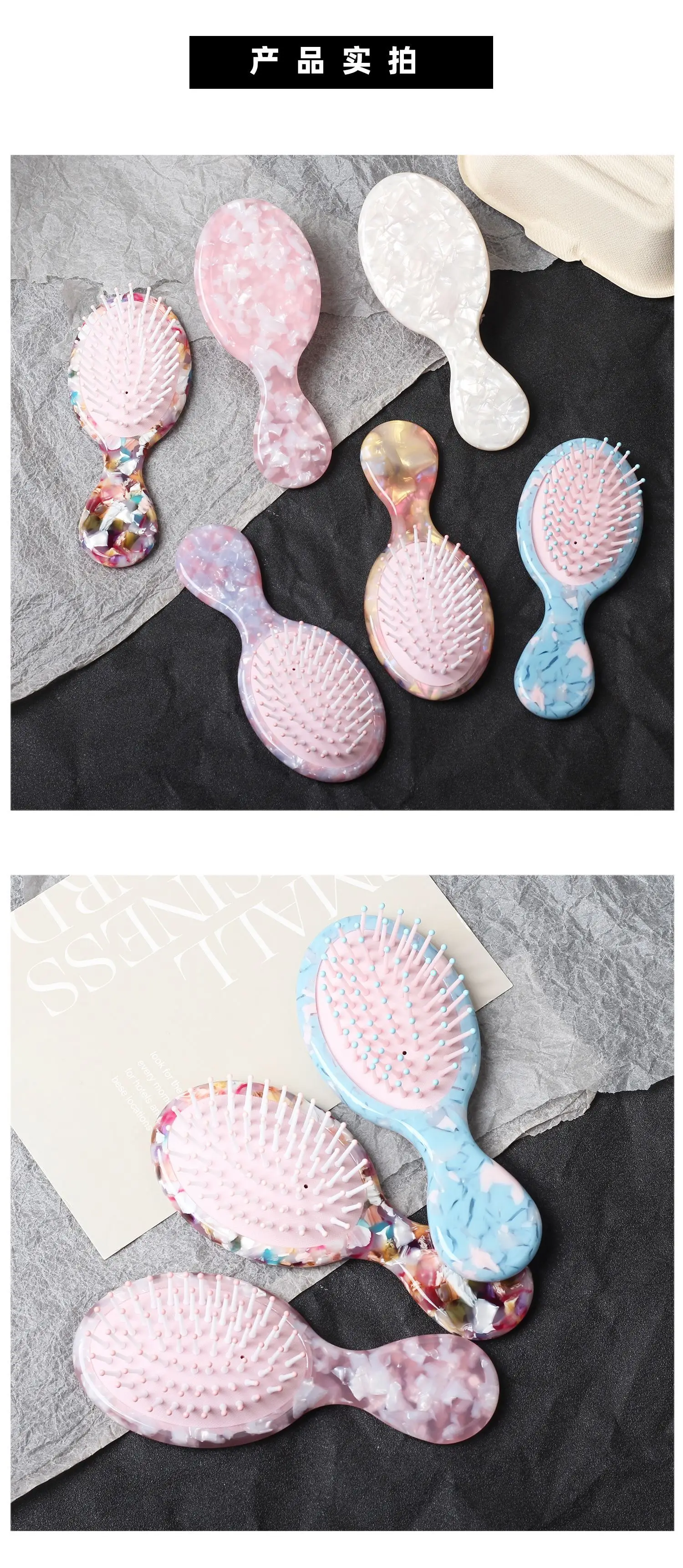 New Acetate Hair Comb Cute Handle Massage Balloon Combs — feature 7