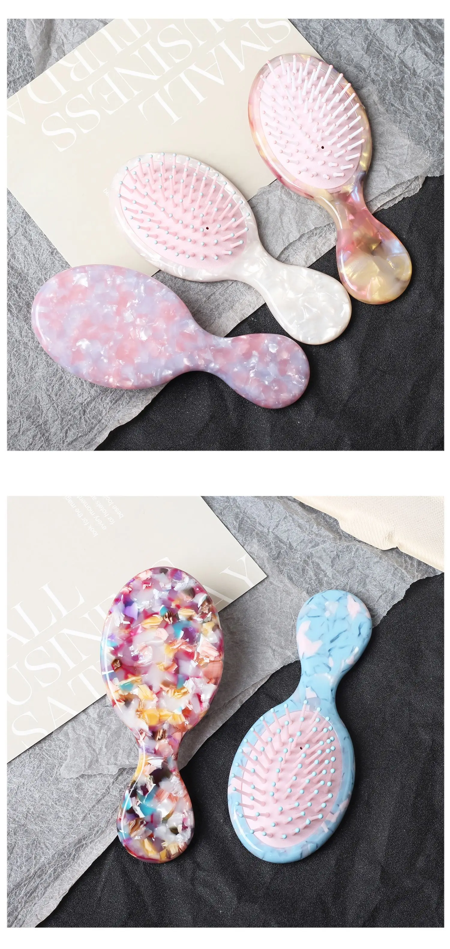 New Acetate Hair Comb Cute Handle Massage Balloon Combs — feature 8
