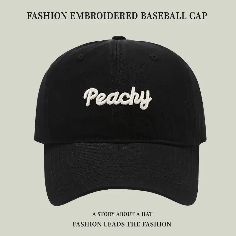 New Pure Cotton Baseball Cap for Women with Big Head & Curved Brim - Image 11