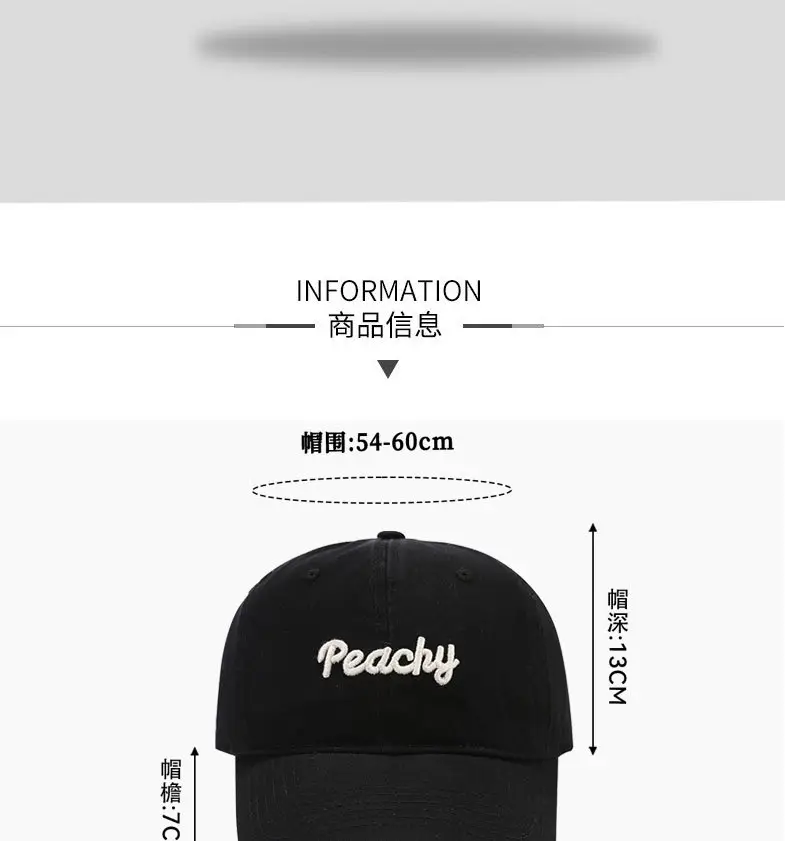 New Pure Cotton Baseball Cap for Women with Big Head & Curved Brim — feature 5