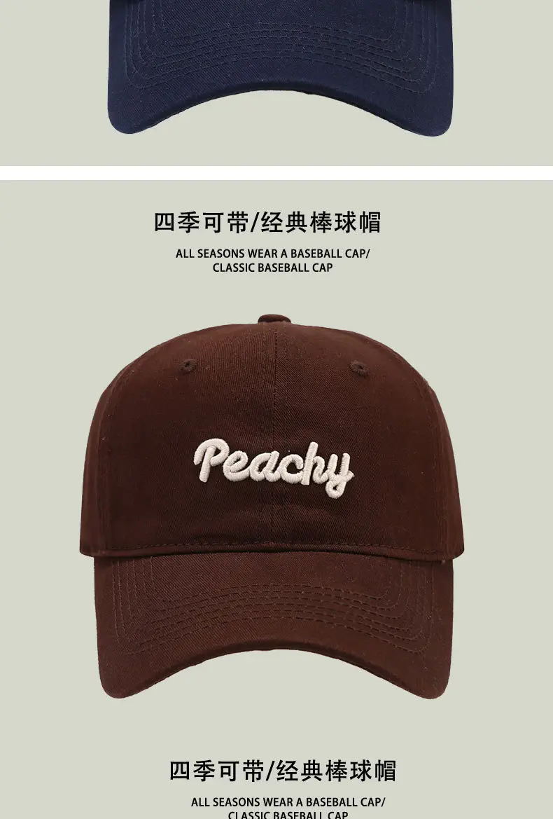 New Pure Cotton Baseball Cap for Women with Big Head & Curved Brim — feature 9