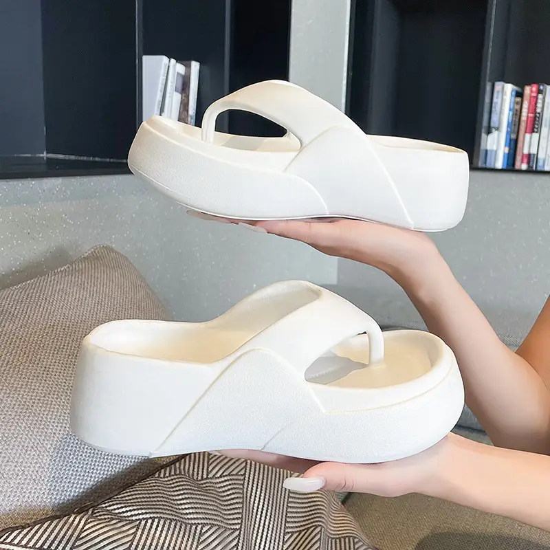 Women's Flip-Flops with Thick Soles, Height-Increasing Beach Sandals, Korean Style Summer Beach Shoes for Women - Image 6