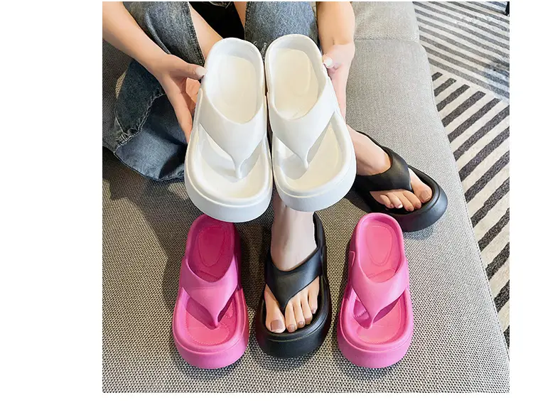 Women's Flip-Flops with Thick Soles, Height-Increasing Beach Sandals, Korean Style Summer Beach Shoes for Women — feature 12