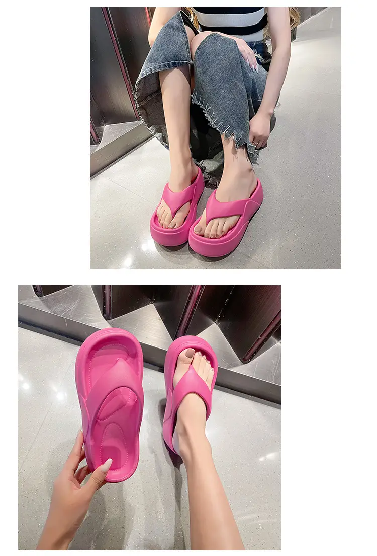 Women's Flip-Flops with Thick Soles, Height-Increasing Beach Sandals, Korean Style Summer Beach Shoes for Women — feature 17