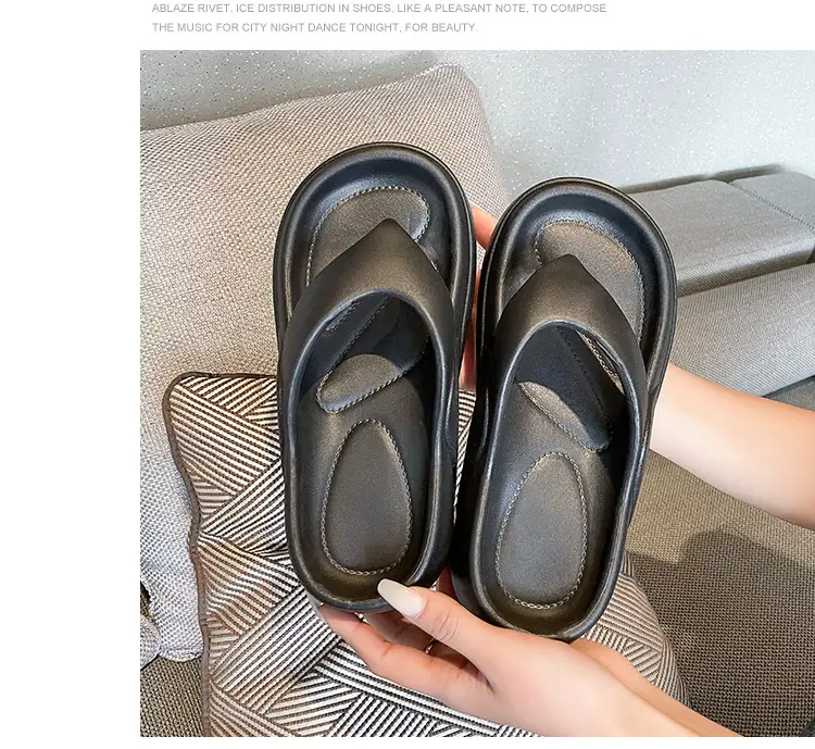Women's Flip-Flops with Thick Soles, Height-Increasing Beach Sandals, Korean Style Summer Beach Shoes for Women — feature 24