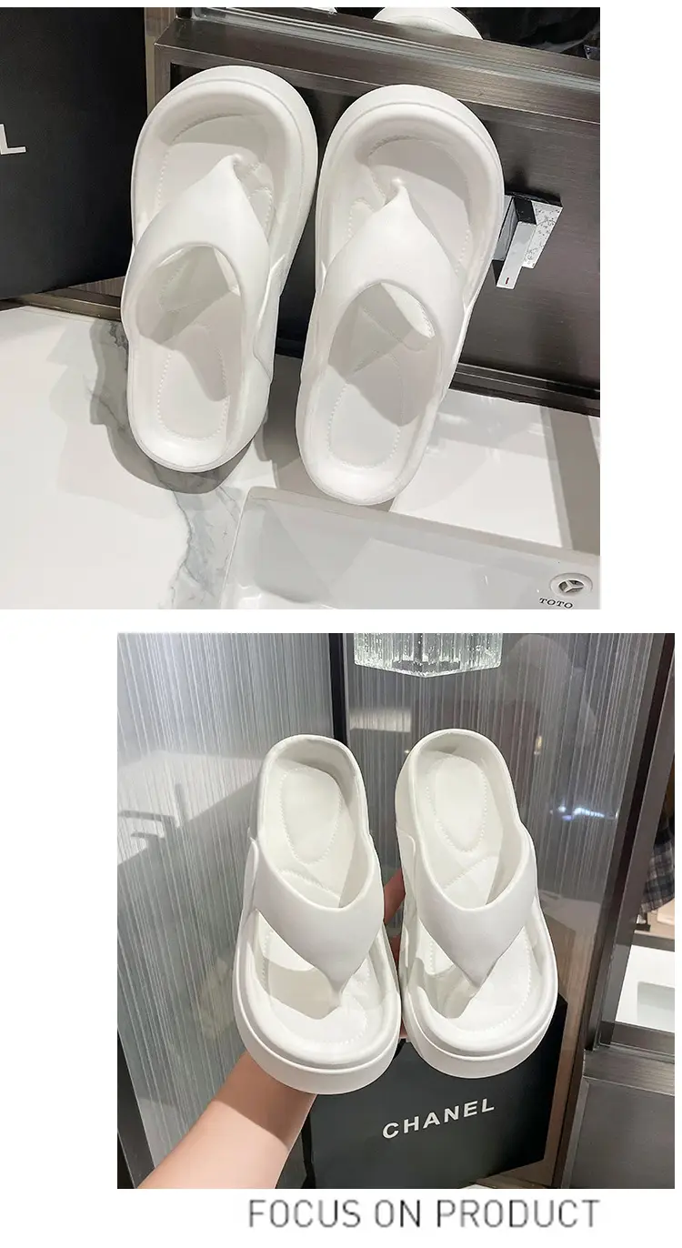 Women's Flip-Flops with Thick Soles, Height-Increasing Beach Sandals, Korean Style Summer Beach Shoes for Women — feature 25