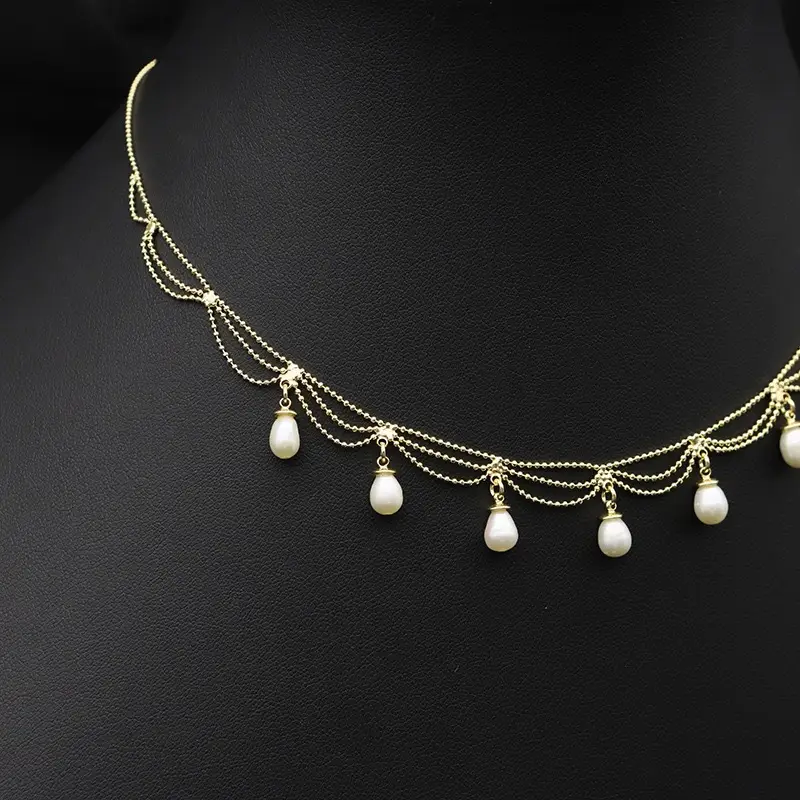 Gold Pearl Tassel Necklace for Women — feature 10