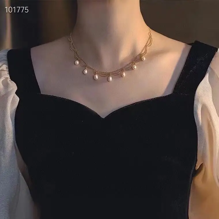 Gold Pearl Tassel Necklace for Women — feature 12