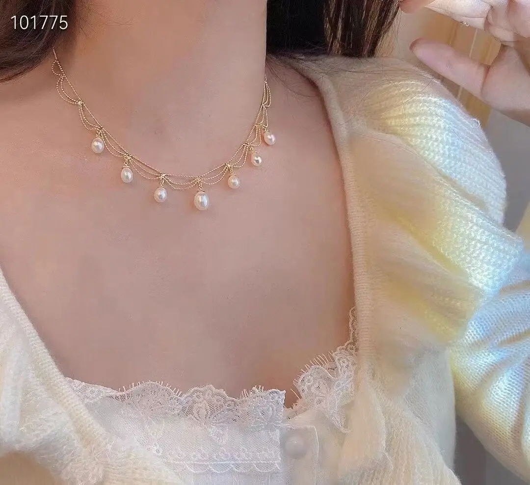 Gold Pearl Tassel Necklace for Women — feature 15