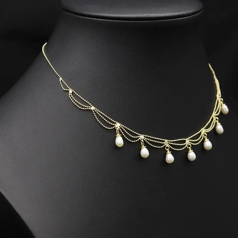 Gold Pearl Tassel Necklace for Women — feature 16