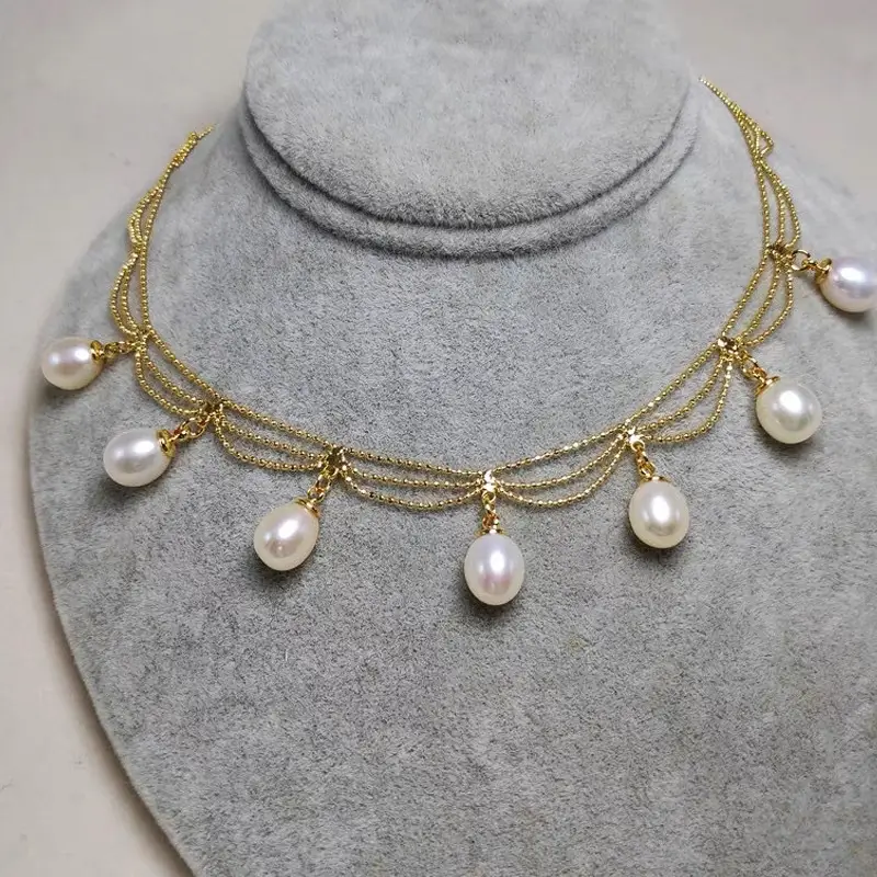 Gold Pearl Tassel Necklace for Women — feature 7