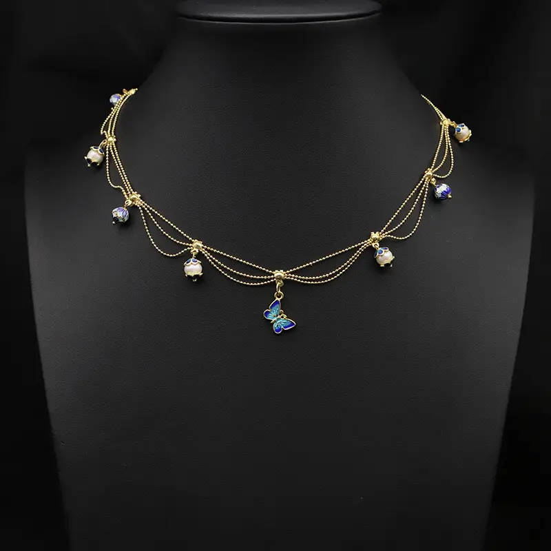 Gold Pearl Tassel Necklace for Women — feature 9