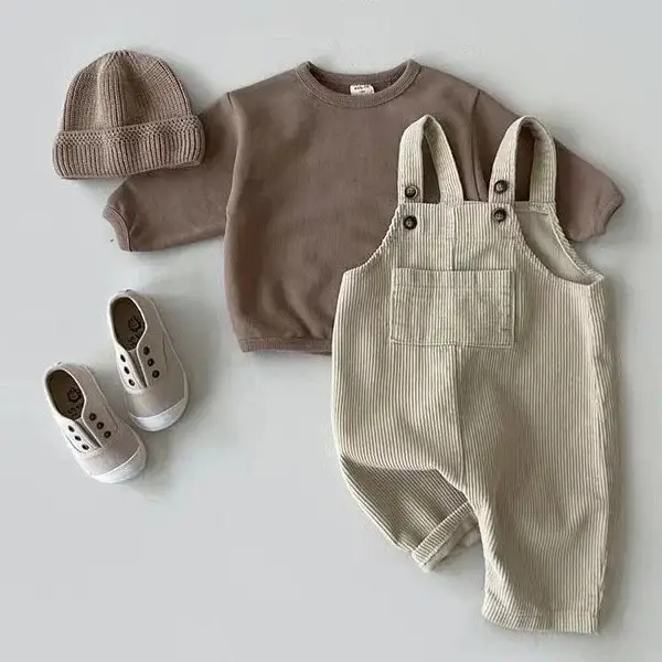 Korean Style Kids Set with Corduroy Pants & Hat — feature 3