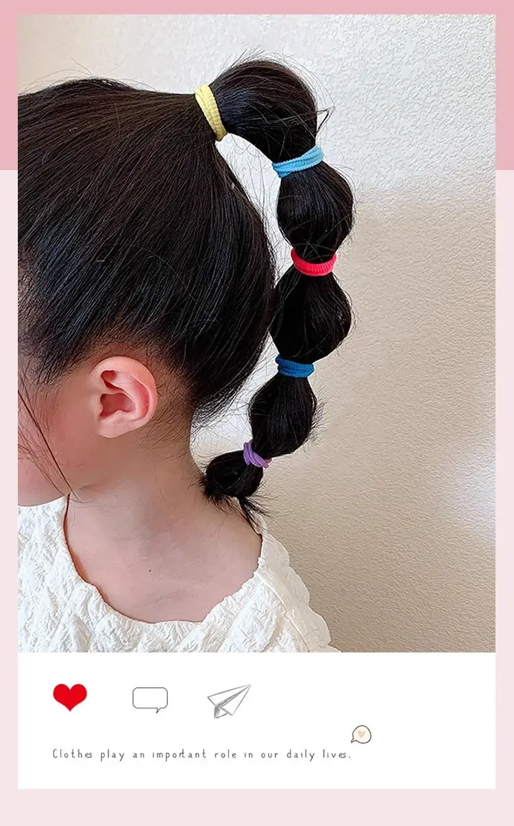 7-in-1 Rubber Hair Bands for Girls 100 Pcs — feature 1