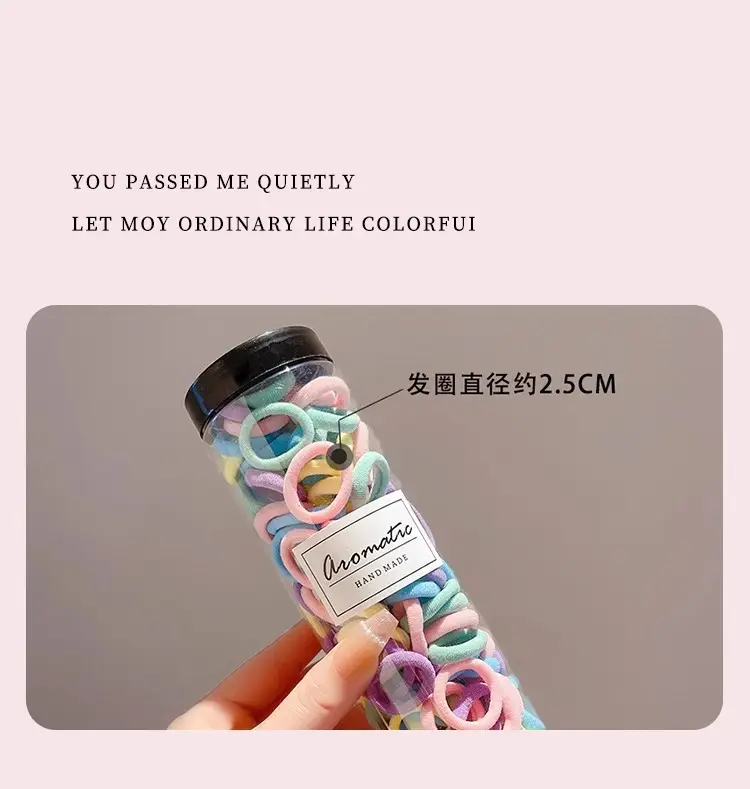 7-in-1 Rubber Hair Bands for Girls 100 Pcs — feature 3