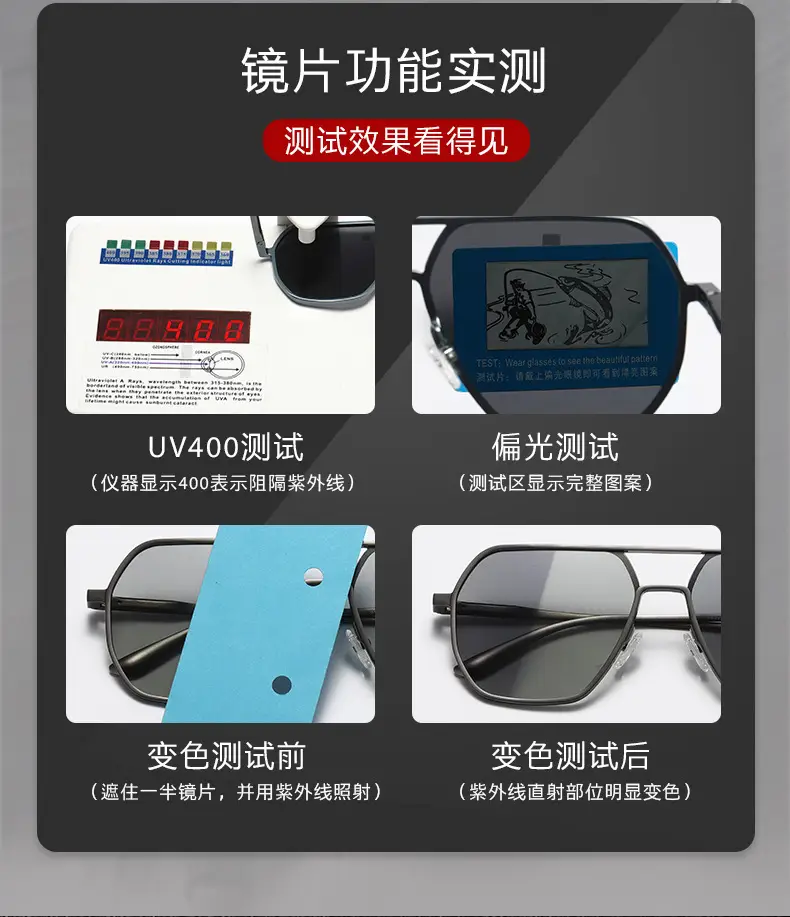 2024 Aluminum Polarized Sunglasses Black Frame Black镜片 — feature 7