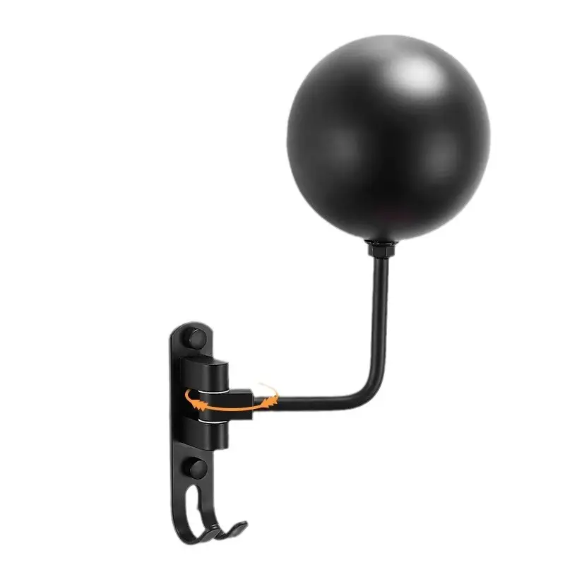 Wall-Mounted Motorcycle Helmet Rack with Black Sphere Lamp - Image 7