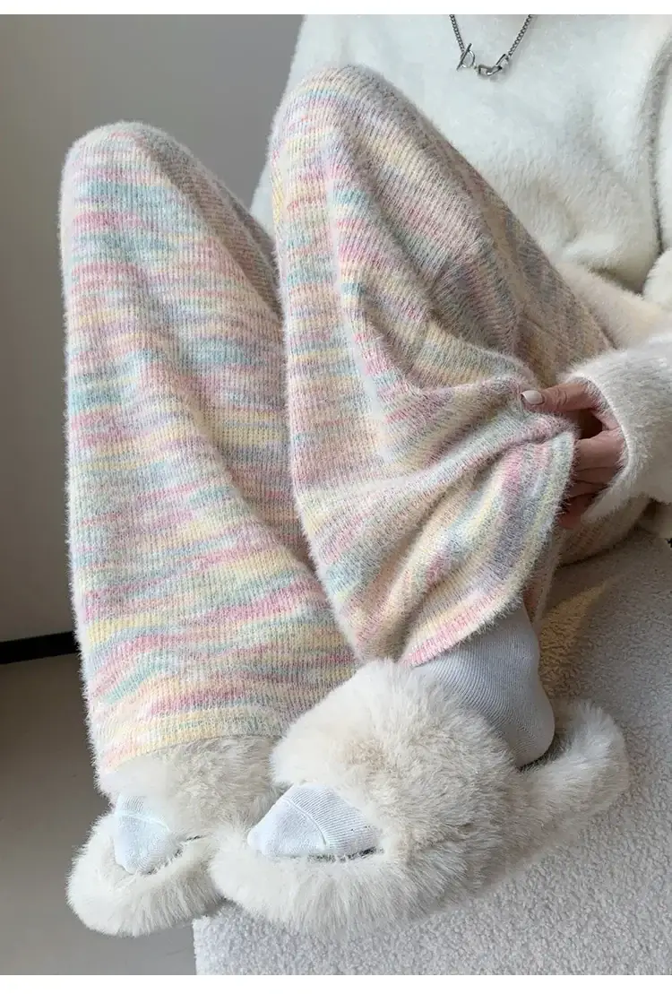 Warm Rainbow Glutinous Rice Pants for Women — feature 16