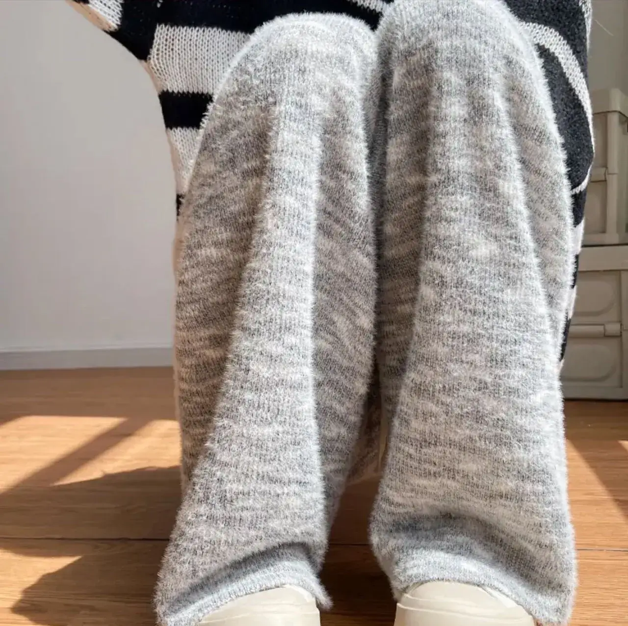 Warm Rainbow Glutinous Rice Pants for Women