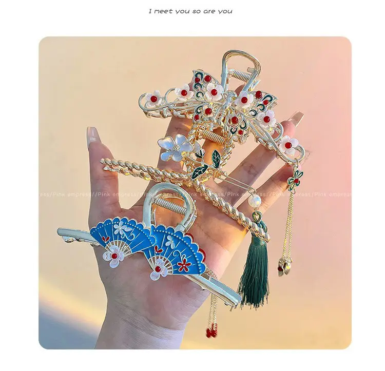 Pearl Tassel Hairpin for Women Back of Head Updo — feature 33