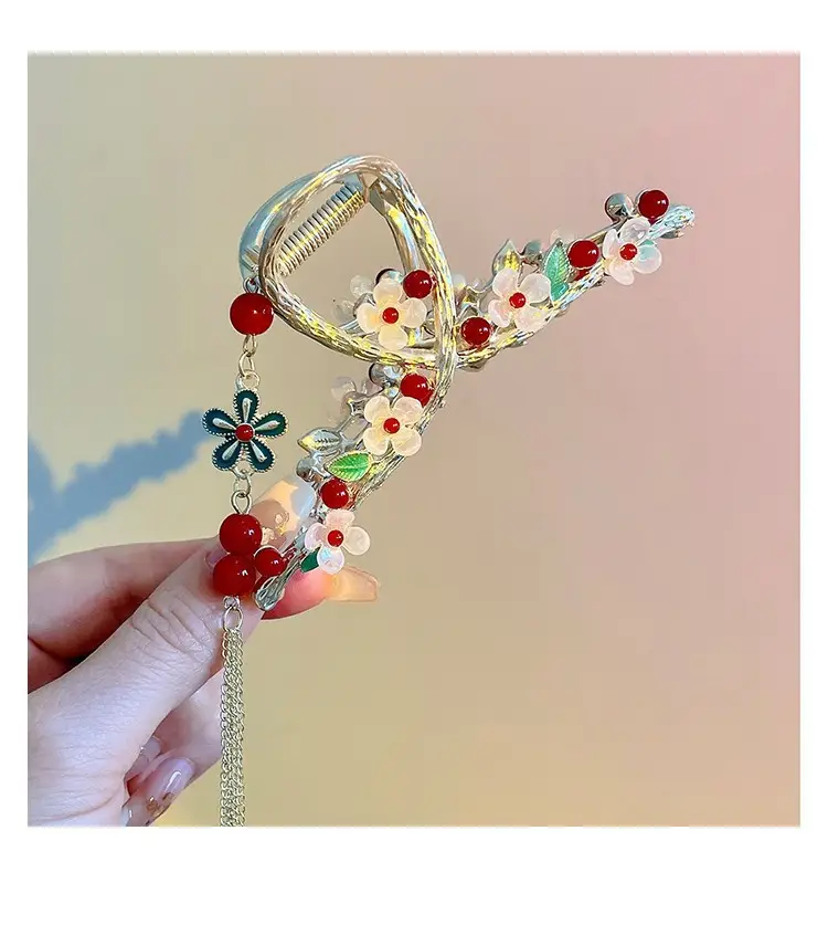 Pearl Tassel Hairpin for Women Back of Head Updo — feature 42