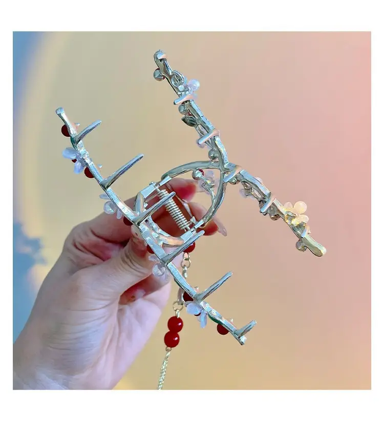 Pearl Tassel Hairpin for Women Back of Head Updo — feature 43