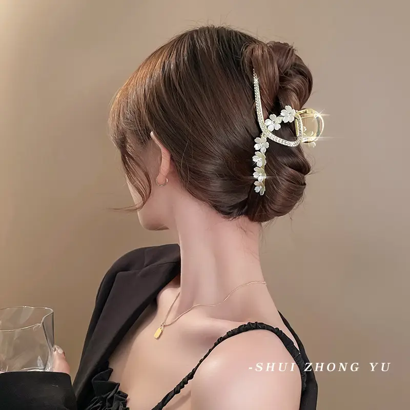Pearl Tassel Hairpin for Women Back of Head Updo