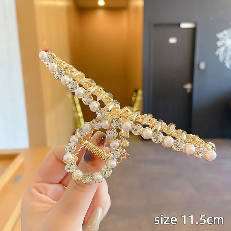 Pearl Tassel Hairpin for Women Back of Head Updo