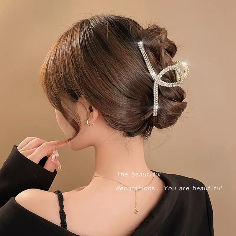 Pearl Tassel Hairpin for Women Back of Head Updo