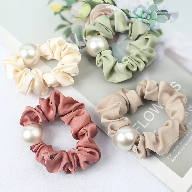 Black Pearl Hair Scrunchie for Women - Image 8