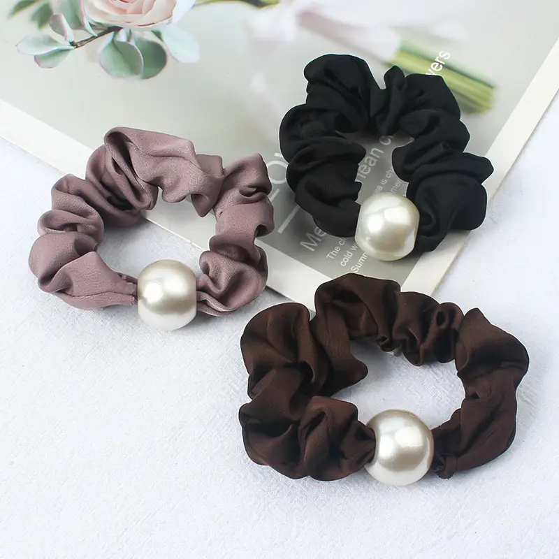 Black Pearl Hair Scrunchie for Women - Image 10