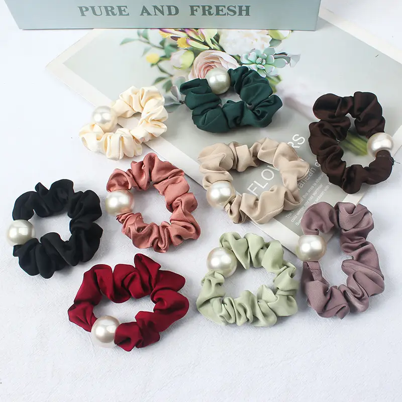 Black Pearl Hair Scrunchie for Women - Image 12