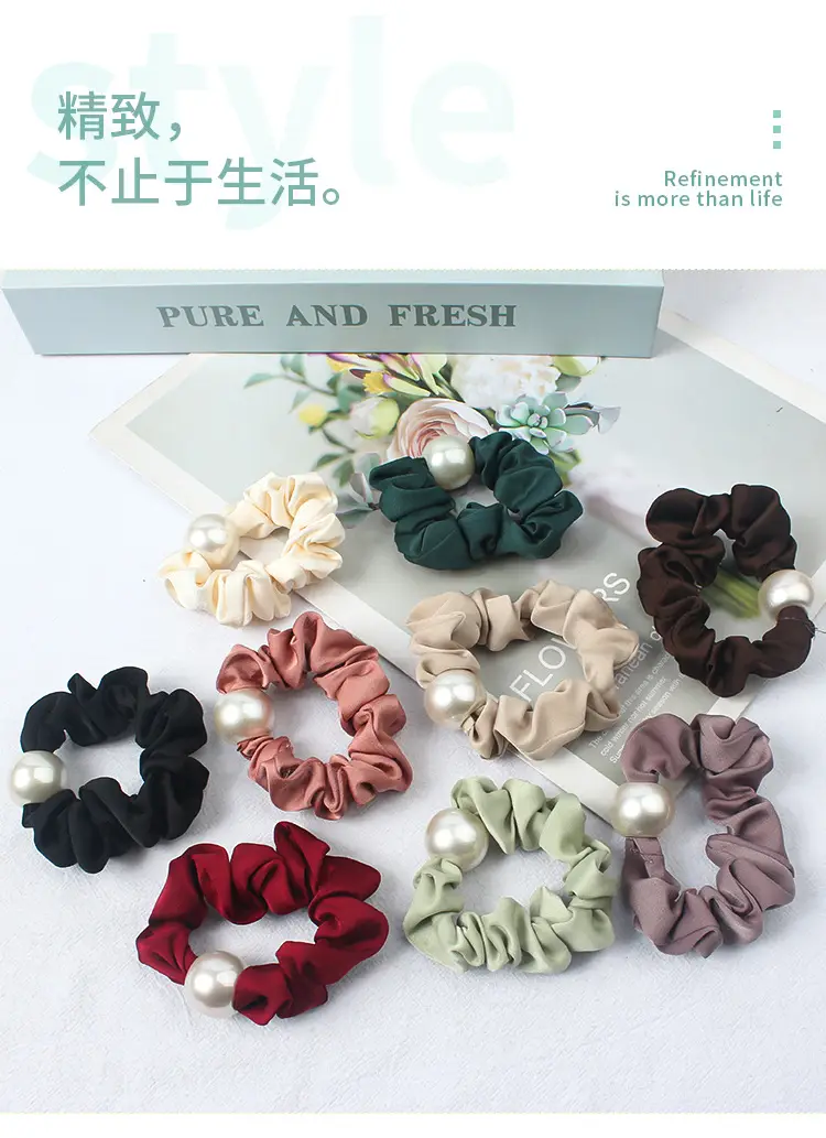 Black Pearl Hair Scrunchie for Women — feature 4