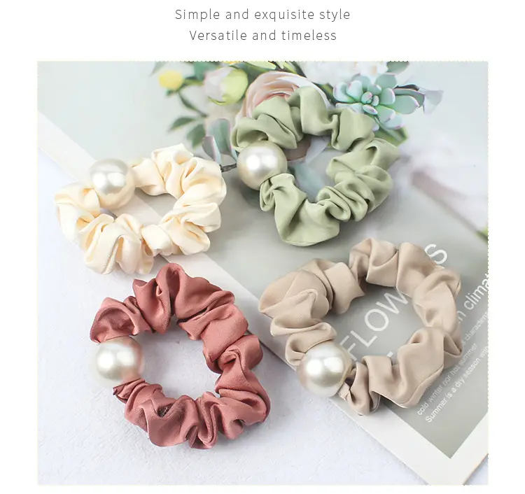 Black Pearl Hair Scrunchie for Women — feature 5