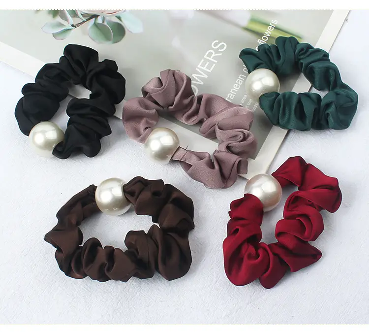 Black Pearl Hair Scrunchie for Women — feature 6
