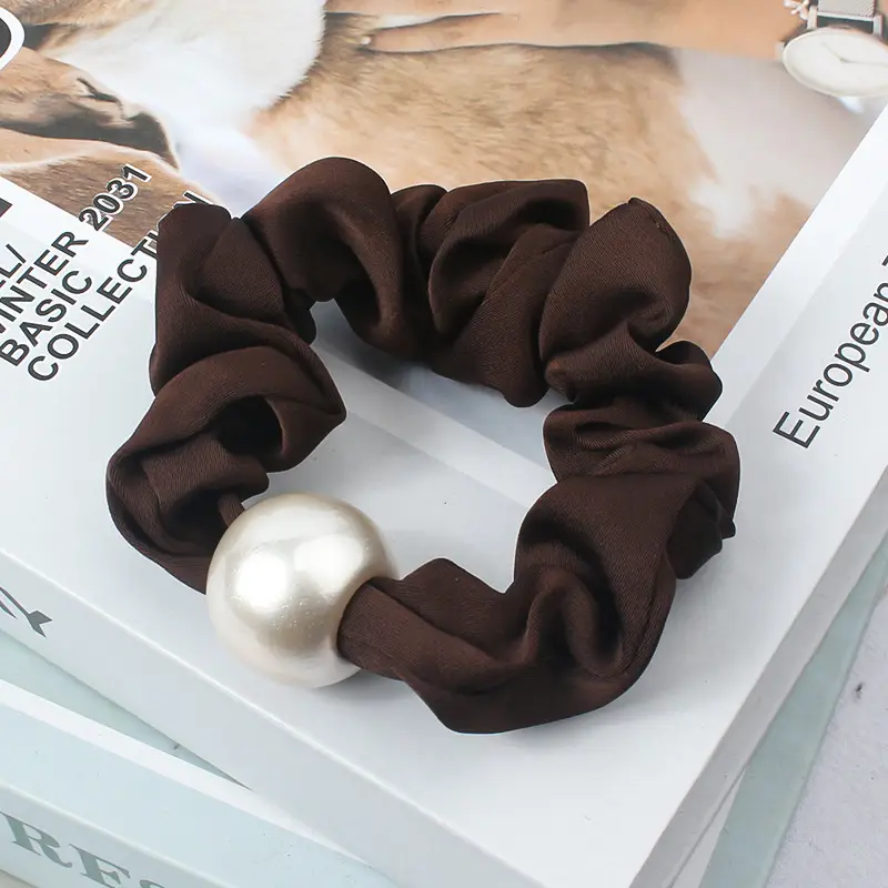 Black Pearl Hair Scrunchie for Women - Image 2