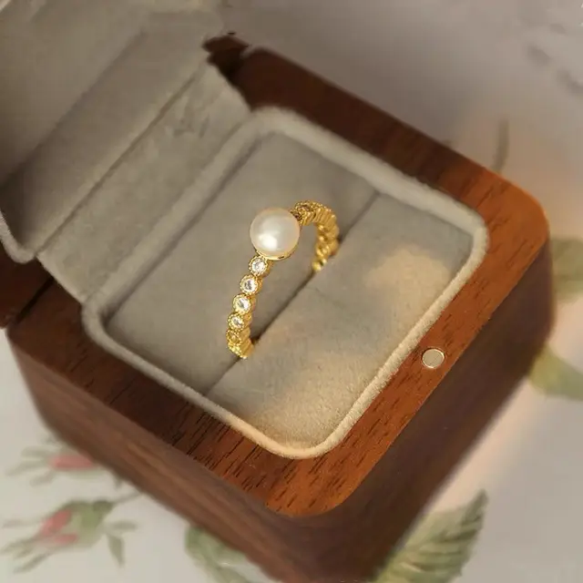 Natural Freshwater Pearl Finger Ring Opening Design - Image 3