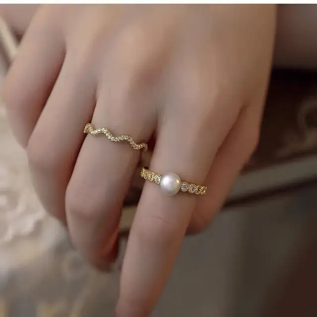 Natural Freshwater Pearl Finger Ring Opening Design - Image 4