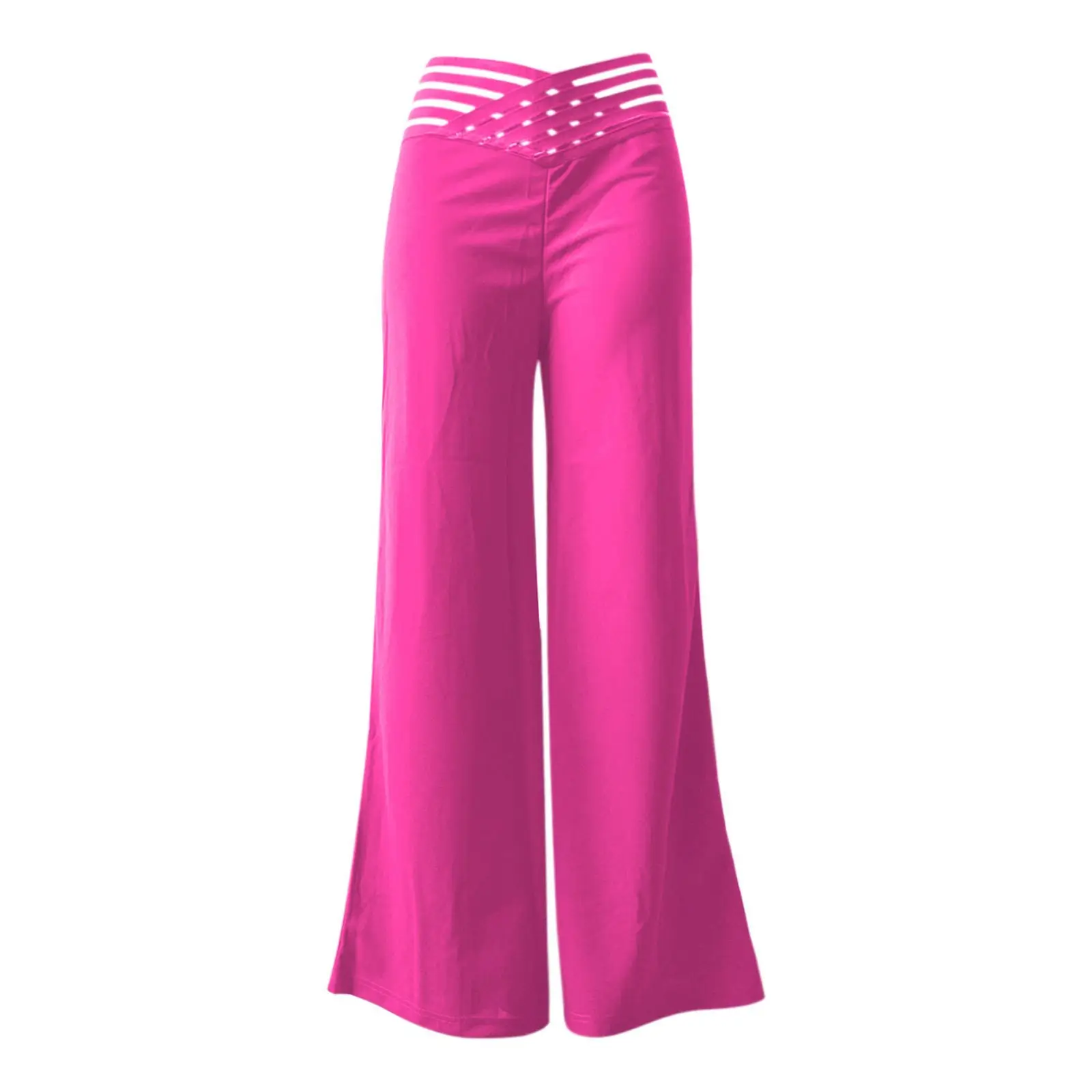 2024 Women's Black Micro Belt Trousers Wide Leg Casual — feature 3