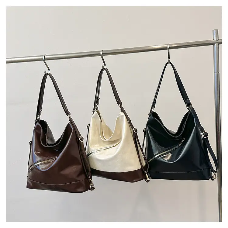 Women's Contrast Color High-end Bucket Bag 2024 Spring - Image 4