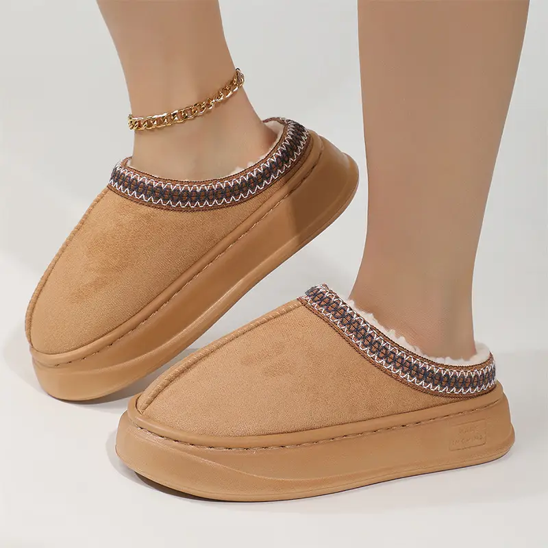 Tasman bag mouth winter bag heel indoor thick bottom home fleece-lined cotton slippers women's outer wear autumn and winter EVA - Image 13