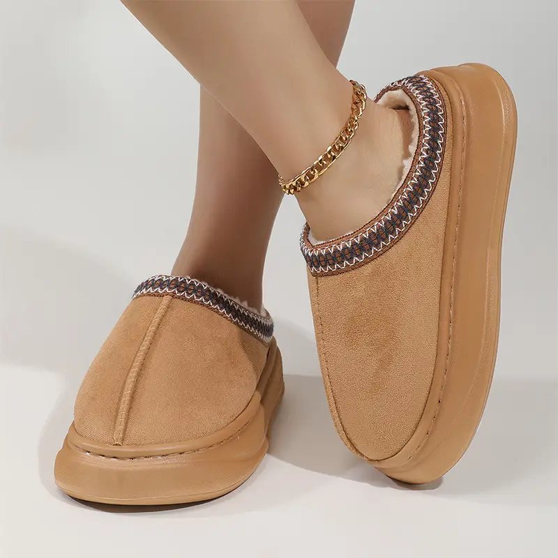 Tasman bag mouth winter bag heel indoor thick bottom home fleece-lined cotton slippers women's outer wear autumn and winter EVA