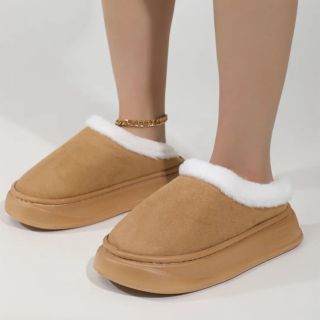 Tasman bag mouth winter bag heel indoor thick bottom home fleece-lined cotton slippers women's outer wear autumn and winter EVA - Image 2