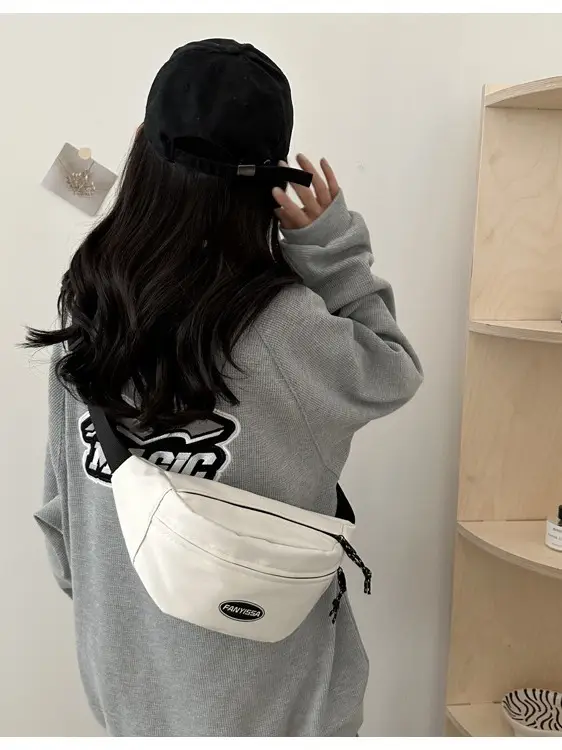 Men's Black Japanese Waist Bag Lightweight Shoulder Bag - Image 5