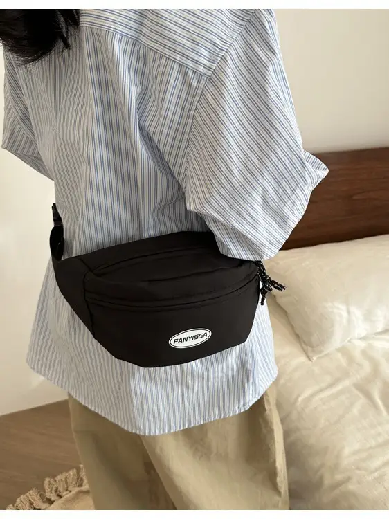 Men's Black Japanese Waist Bag Lightweight Shoulder Bag - Image 6