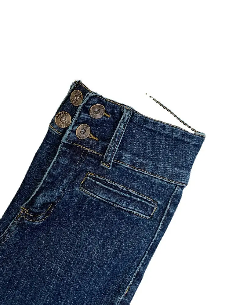 2023 New Retro Dark Blue Slim Fit Skinny Jeans Women