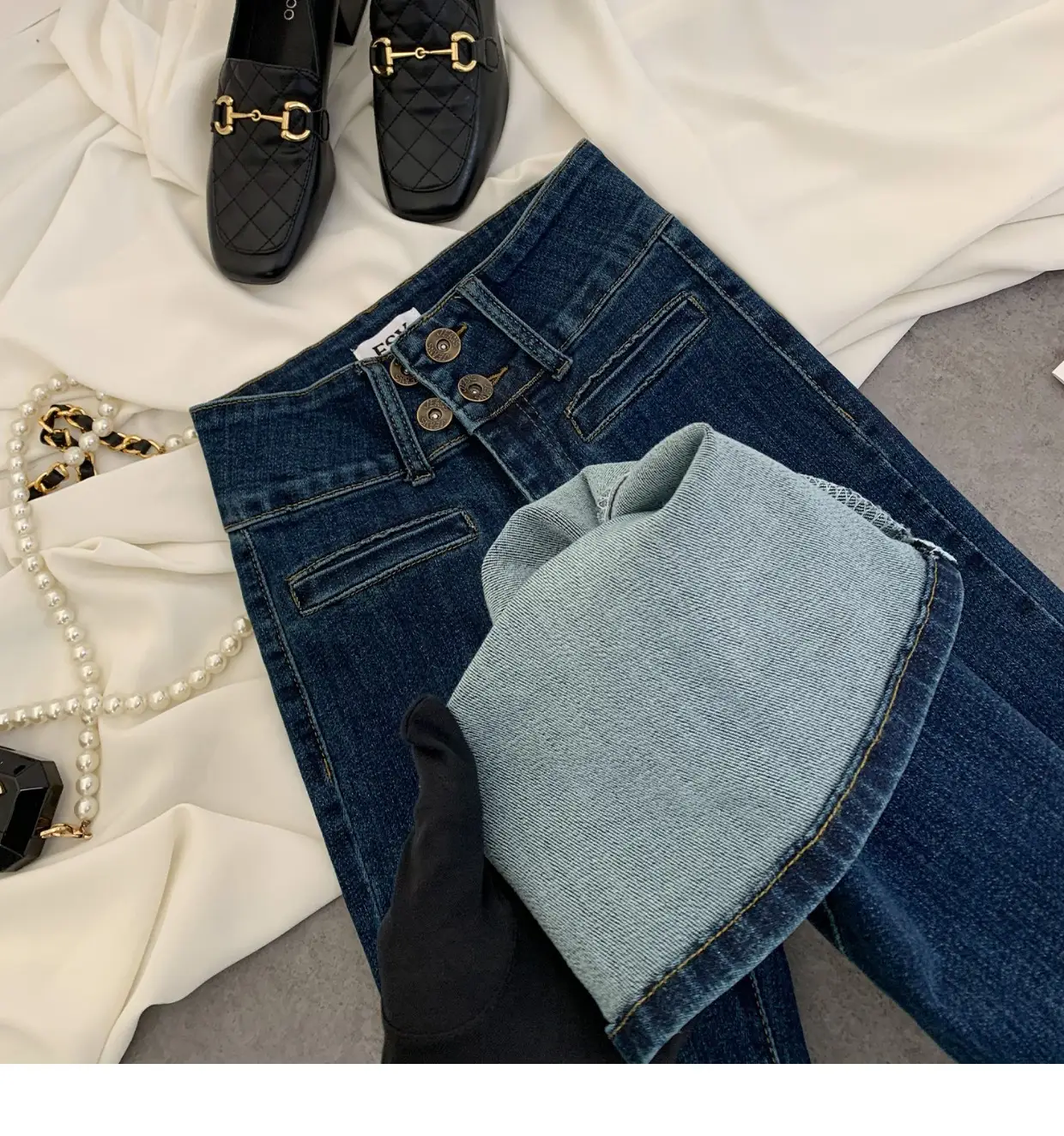 2023 New Retro Dark Blue Slim Fit Skinny Jeans Women — feature 13
