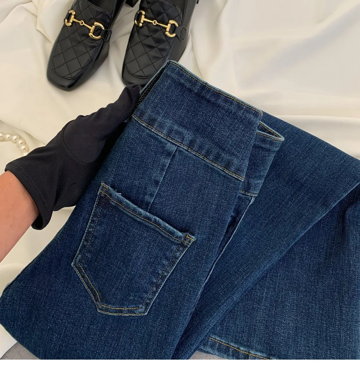 2023 New Retro Dark Blue Slim Fit Skinny Jeans Women — feature 16