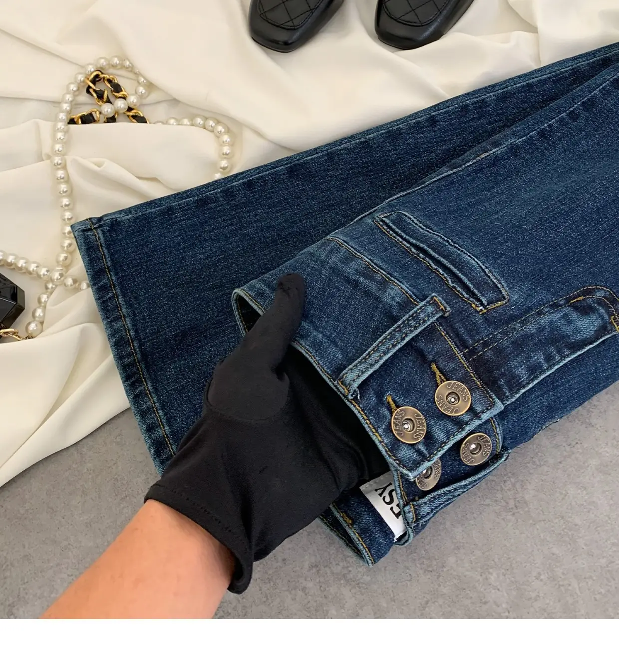2023 New Retro Dark Blue Slim Fit Skinny Jeans Women — feature 17